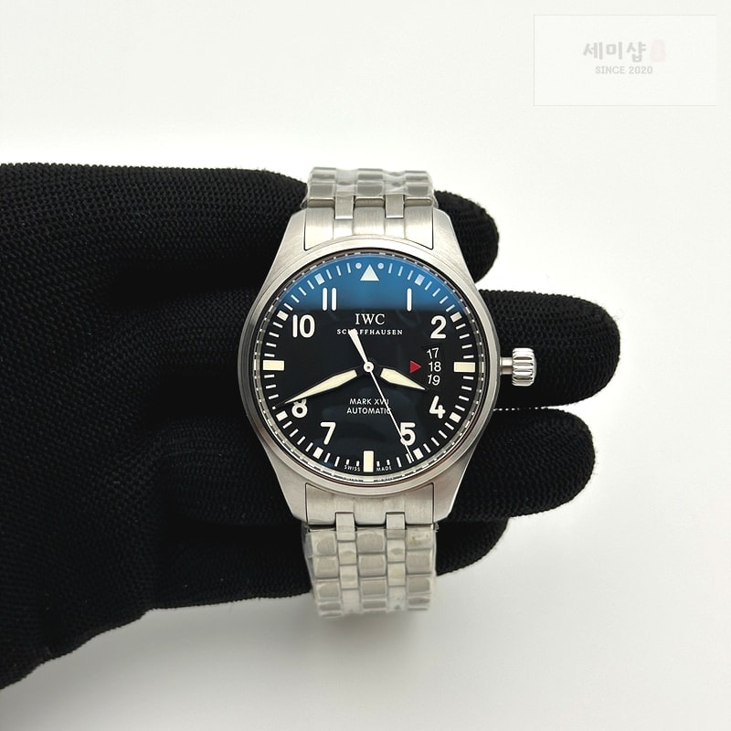 I W C MK공장 v2 IWC 마크17 스틸 블랙다이얼 브레이슬릿 Mark XVII IW326504 Black Dial on SS Bracelet MIYOTA 9015 시계 2번 이미지