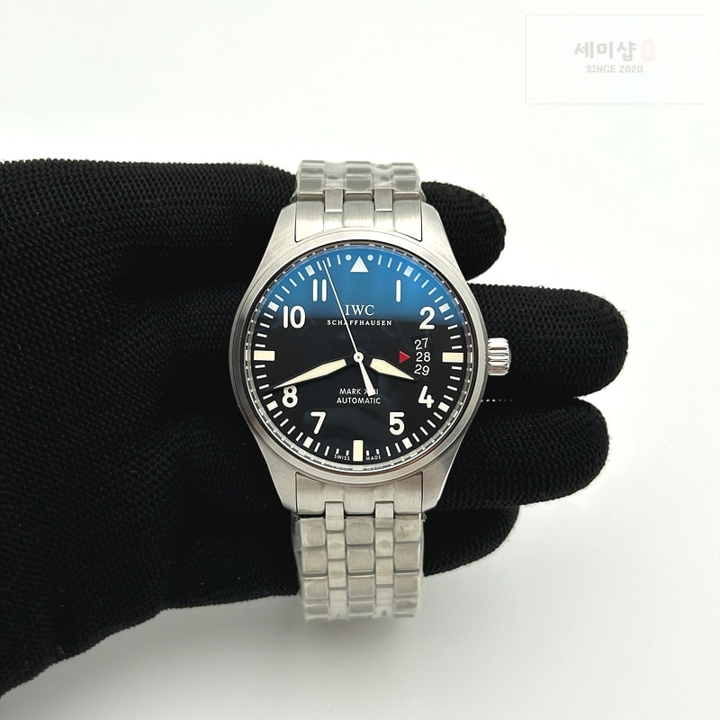 I W C MK공장 v2 IWC 마크17 스틸 블랙다이얼 브레이슬릿 Mark XVII IW326504 Black Dial on SS Bracelet MIYOTA 9015 시계 3번 이미지