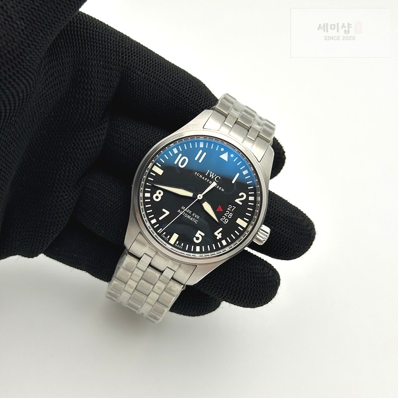 I W C MK공장 v2 IWC 마크17 스틸 블랙다이얼 브레이슬릿 Mark XVII IW326504 Black Dial on SS Bracelet MIYOTA 9015 시계 5번 이미지