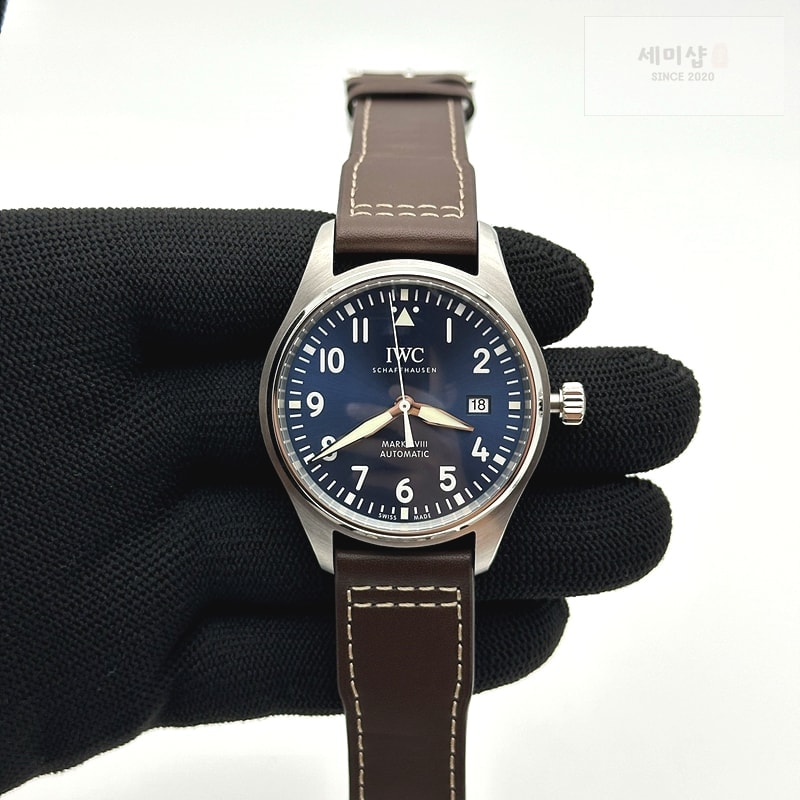 I W C MK공장 IWC 마크18 어린왕자에디션 파일럿가죽스트랩 MARK XVIII LE PETIT PRINCE IW327004 SS BLUE DIAL ON BROWN LEATHER STRAP MIYOTA 9015 시계 2번 이미지