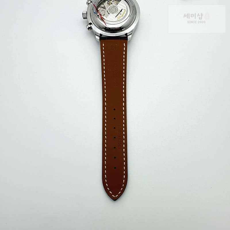 론진 GS공장 론진 마스터컬렉션 문페이즈 스틸 화이트다이얼 가죽스트랩 MASTER MOONPHASE CHRONOGRAPH SS WHITE DIAL ON BROWN LEATHER STRAP A7751 시계 10번 이미지
