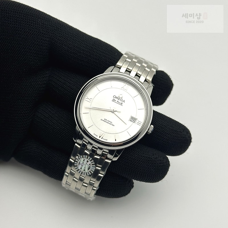 Omega HR공장 오메가 드 빌 36.8 스틸 화이트다이얼 로즈골드인덱스 브레이슬릿 De Ville 36.8mm SS HRF 1:1 Best Edition White Dial RG Marker on SS Bracelet A2824 시계 5번 이미지