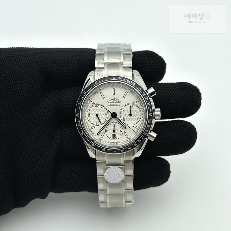 Omega HR공장 오메가 스피드마스터 레이싱 크로노그래프 화이트다이얼 브레이슬릿 Speedmaster Racing Chrono 40mm SS/SS Wht HRF C3330 시계 2번 이미지