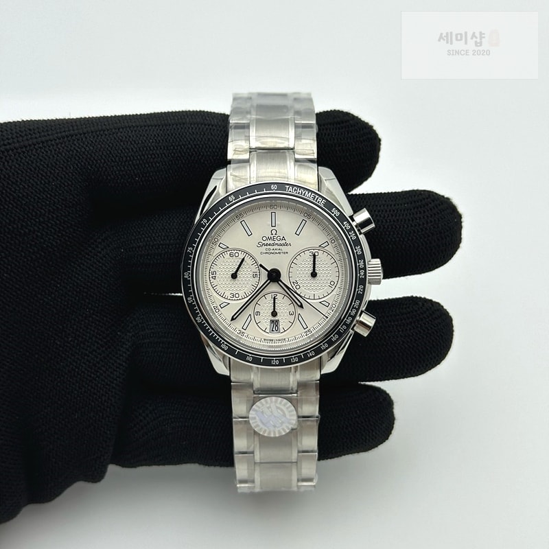 Omega HR공장 오메가 스피드마스터 레이싱 크로노그래프 화이트다이얼 브레이슬릿 Speedmaster Racing Chrono 40mm SS/SS Wht HRF C3330 시계 3번 이미지