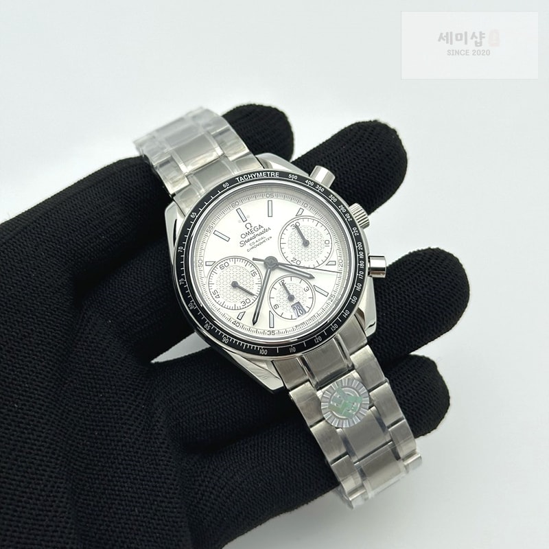 Omega HR공장 오메가 스피드마스터 레이싱 크로노그래프 화이트다이얼 브레이슬릿 Speedmaster Racing Chrono 40mm SS/SS Wht HRF C3330 시계 4번 이미지