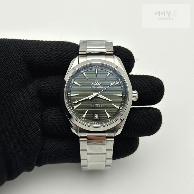 Omega VS공장 오메가 씨마스터 아쿠아테라 150m 스틸 올리브그린다이얼 브레이슬릿 41mm 시계 3번 이미지