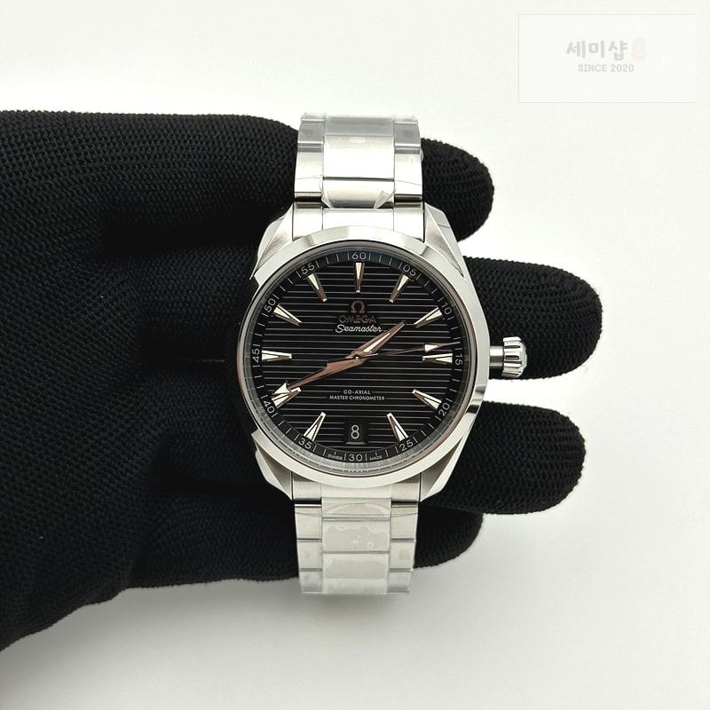 Omega VS공장 오메가 씨마스터 아쿠아테라 150m 블랙다이얼 그린핸즈 브레이슬릿 41mm Aqua Terra 150M Master Chronometers Black Dial Green Hand on SS Bracelet A8900 Super Clone 시계 1번 이미지