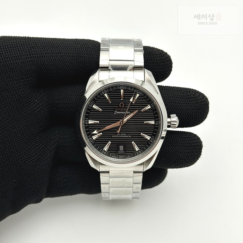 Omega VS공장 오메가 씨마스터 아쿠아테라 150m 블랙다이얼 그린핸즈 브레이슬릿 41mm Aqua Terra 150M Master Chronometers Black Dial Green Hand on SS Bracelet A8900 Super Clone 시계 2번 이미지