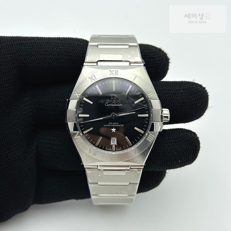 Omega ASW공장 오메가 컨스텔레이션 39 스틸 블랙다이얼 브레이슬릿 Constellation 39mm SS ASWF 1:1 Best Edition Black Dial on SS Bracelet A8800 시계 2번 이미지