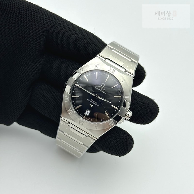 Omega ASW공장 오메가 컨스텔레이션 39 스틸 블랙다이얼 브레이슬릿 Constellation 39mm SS ASWF 1:1 Best Edition Black Dial on SS Bracelet A8800 시계 5번 이미지