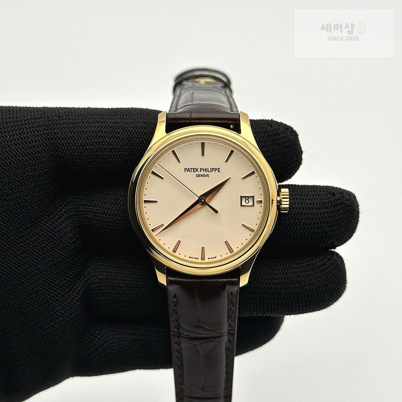 Patek Philippe 3K공장 파텍필립 칼라트라바 5227 옐로우골드금통 아이보리다이얼 플립시스루백 가죽스트랩 Calatrava 5227R SS 3KF 1:1 Best Edition White Dial on Brown Leather Strap A324 Super Clone V2 시계 1번 이미지
