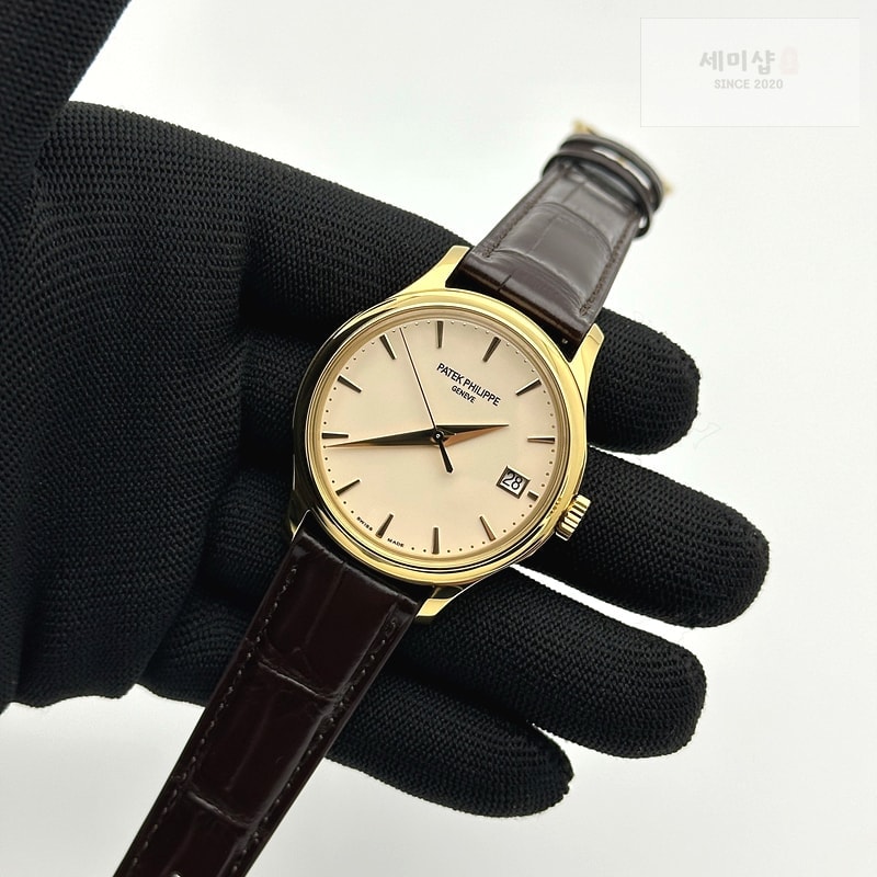 Patek Philippe 3K공장 파텍필립 칼라트라바 5227 옐로우골드금통 아이보리다이얼 플립시스루백 가죽스트랩 Calatrava 5227R SS 3KF 1:1 Best Edition White Dial on Brown Leather Strap A324 Super Clone V2 시계 5번 이미지