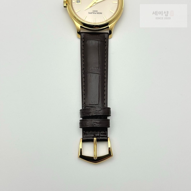Patek Philippe 3K공장 파텍필립 칼라트라바 5227 옐로우골드금통 아이보리다이얼 플립시스루백 가죽스트랩 Calatrava 5227R SS 3KF 1:1 Best Edition White Dial on Brown Leather Strap A324 Super Clone V2 시계 10번 이미지