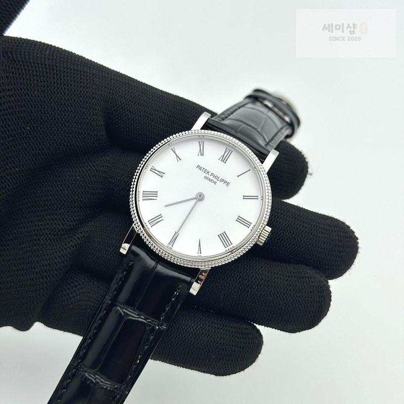 Patek Philippe TW공장 파텍필립 칼라트라바 로즈골드 금통 화이트다이얼 가죽스트랩 Calatrava 5196 RG White Dial on Black Leather Strap MIYOTA 9015 시계 3번 이미지