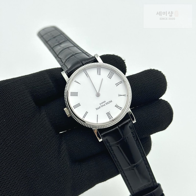Patek Philippe TW공장 파텍필립 칼라트라바 로즈골드 금통 화이트다이얼 가죽스트랩 Calatrava 5196 RG White Dial on Black Leather Strap MIYOTA 9015 시계 4번 이미지