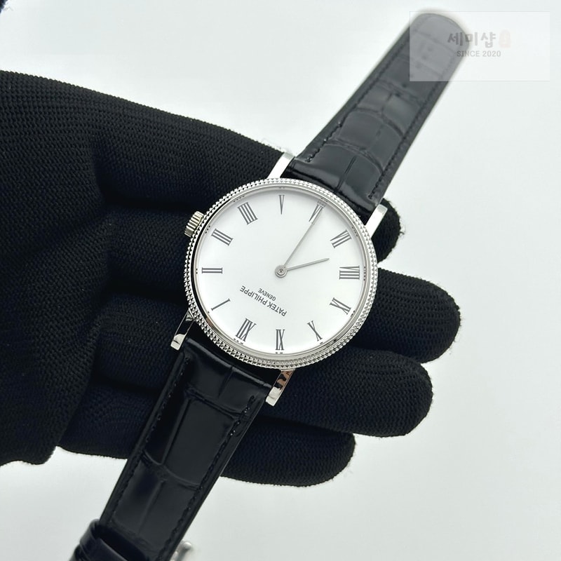 Patek Philippe TW공장 파텍필립 칼라트라바 로즈골드 금통 화이트다이얼 가죽스트랩 Calatrava 5196 RG White Dial on Black Leather Strap MIYOTA 9015 시계 5번 이미지