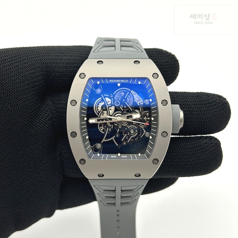 리차드밀 ZF공장 리차드밀 RM055 티타늄 스켈레톤다이얼 그레이러버스트랩 RM055 Titanium Carbide ZF 1:1 Best Edition Skeleton Dial On Gray Shark Rubber Strap RMUL2 Super Clone 시계 1번 이미지