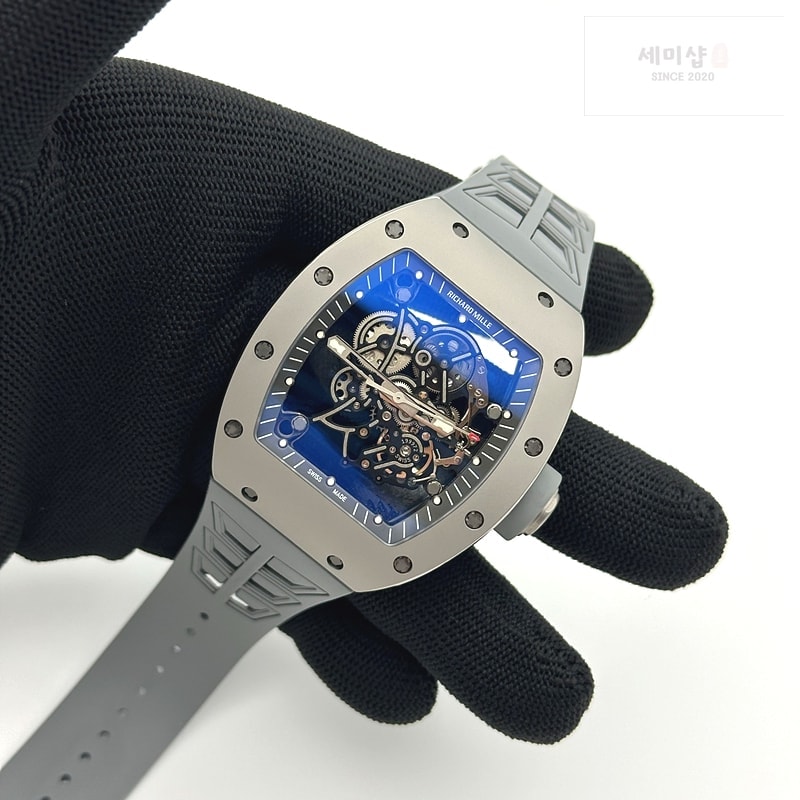 리차드밀 ZF공장 리차드밀 RM055 티타늄 스켈레톤다이얼 그레이러버스트랩 RM055 Titanium Carbide ZF 1:1 Best Edition Skeleton Dial On Gray Shark Rubber Strap RMUL2 Super Clone 시계 3번 이미지
