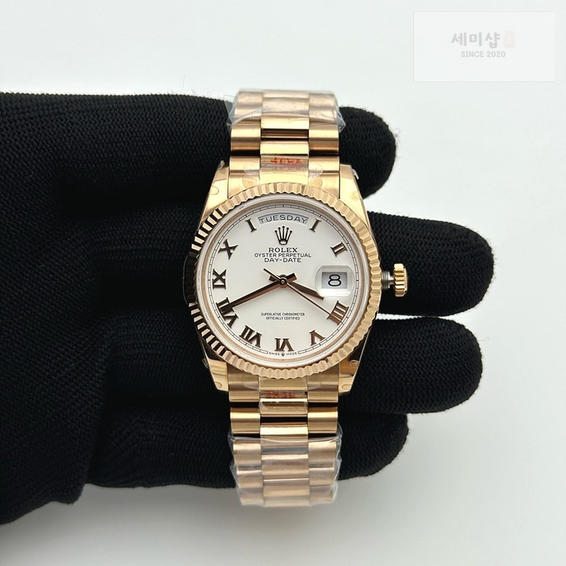 Rolex GM공장 롤렉스 데이데이트 36 로즈골드금통 화이트다이얼 로만인덱스 프레지던트프레이슬릿 2836 DayDate 36mm Pre RG/RG Wht/Rm GMF A2836 시계 1번 이미지