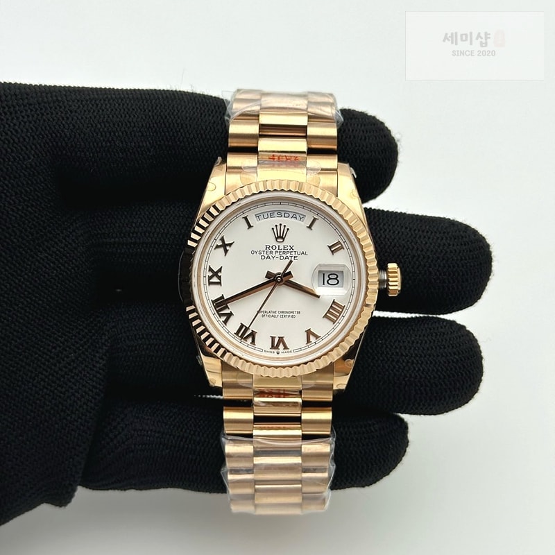 Rolex GM공장 롤렉스 데이데이트 36 로즈골드금통 화이트다이얼 로만인덱스 프레지던트프레이슬릿 2836 DayDate 36mm Pre RG/RG Wht/Rm GMF A2836 시계 2번 이미지