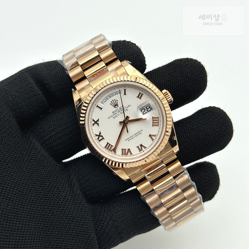 Rolex GM공장 롤렉스 데이데이트 36 로즈골드금통 화이트다이얼 로만인덱스 프레지던트프레이슬릿 2836 DayDate 36mm Pre RG/RG Wht/Rm GMF A2836 시계 4번 이미지