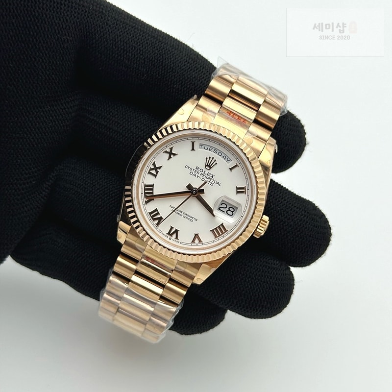 Rolex GM공장 롤렉스 데이데이트 36 로즈골드금통 화이트다이얼 로만인덱스 프레지던트프레이슬릿 2836 DayDate 36mm Pre RG/RG Wht/Rm GMF A2836 시계 5번 이미지