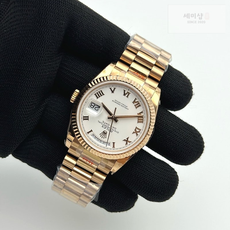 Rolex GM공장 롤렉스 데이데이트 36 로즈골드금통 화이트다이얼 로만인덱스 프레지던트프레이슬릿 2836 DayDate 36mm Pre RG/RG Wht/Rm GMF A2836 시계 7번 이미지