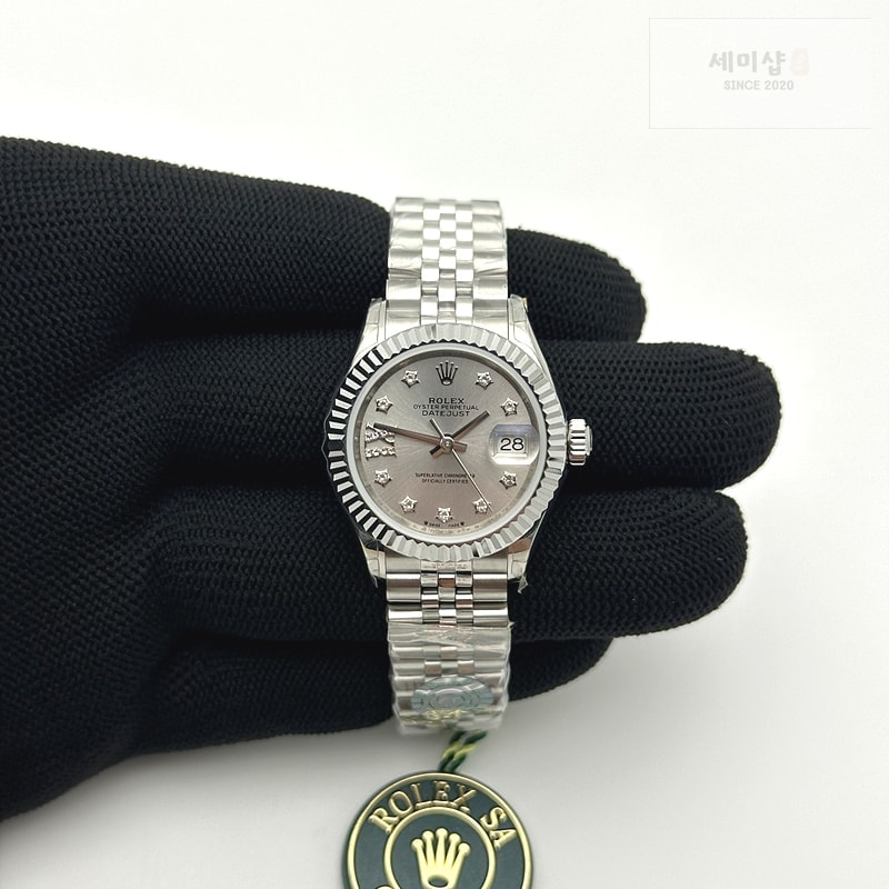 Rolex APS공장 롤렉스 레이디 데이저스트 28 스틸 실버별다이아몬드다이얼 플루티드베젤 쥬빌레브레이슬릿 Datejust 28mm 279179 SS APSF Best Edition Silver Dial Stars Crystals Markers on SS Jubilee Bracelet NH05 시계 3번 이미지