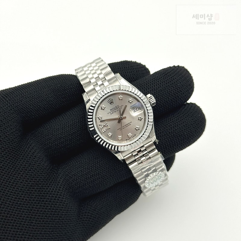 Rolex APS공장 롤렉스 레이디 데이저스트 28 스틸 실버별다이아몬드다이얼 플루티드베젤 쥬빌레브레이슬릿 Datejust 28mm 279179 SS APSF Best Edition Silver Dial Stars Crystals Markers on SS Jubilee Bracelet NH05 시계 4번 이미지