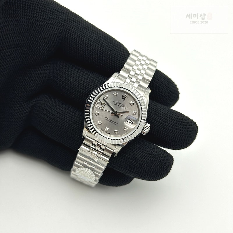 Rolex APS공장 롤렉스 레이디 데이저스트 28 스틸 실버별다이아몬드다이얼 플루티드베젤 쥬빌레브레이슬릿 Datejust 28mm 279179 SS APSF Best Edition Silver Dial Stars Crystals Markers on SS Jubilee Bracelet NH05 시계 5번 이미지