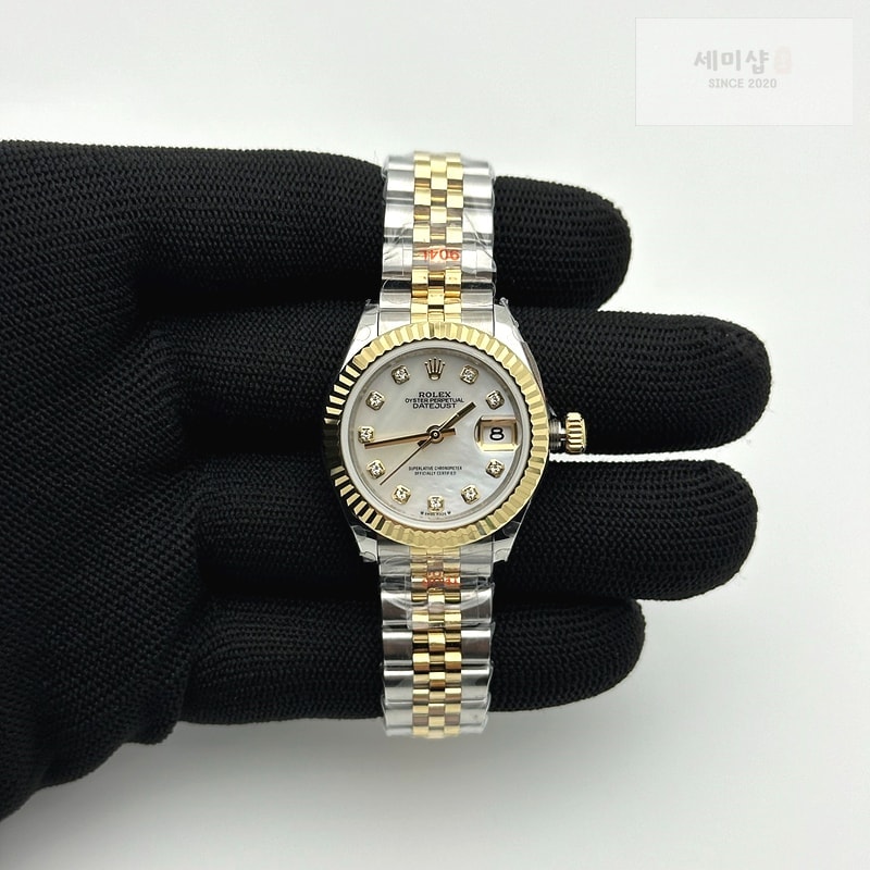 Rolex BP공장 롤렉스 데이저스트 28 옐로우골드콤비 자개다이얼 2671 Datejust 28mm 279173 SS/YG BP Best Edition White MOP Crystals Markers Dial on SS/YG Jubilee Bracelet ETA2671 시계 1번 이미지