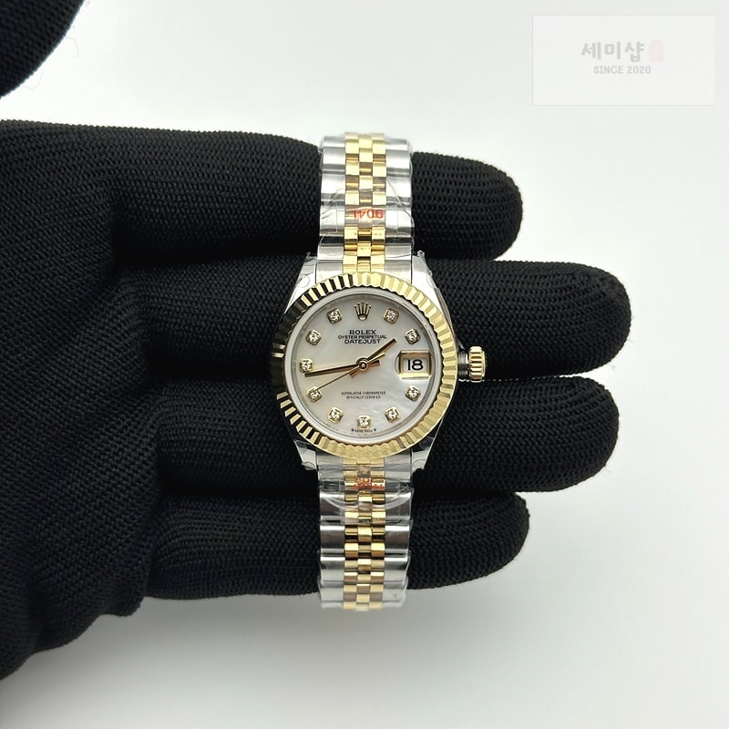 Rolex BP공장 롤렉스 데이저스트 28 옐로우골드콤비 자개다이얼 2671 Datejust 28mm 279173 SS/YG BP Best Edition White MOP Crystals Markers Dial on SS/YG Jubilee Bracelet ETA2671 시계 2번 이미지