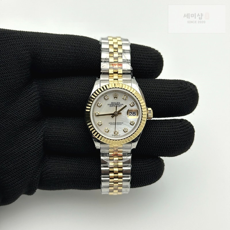 Rolex BP공장 롤렉스 데이저스트 28 옐로우골드콤비 자개다이얼 2671 Datejust 28mm 279173 SS/YG BP Best Edition White MOP Crystals Markers Dial on SS/YG Jubilee Bracelet ETA2671 시계 3번 이미지