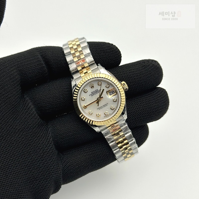 Rolex BP공장 롤렉스 데이저스트 28 옐로우골드콤비 자개다이얼 2671 Datejust 28mm 279173 SS/YG BP Best Edition White MOP Crystals Markers Dial on SS/YG Jubilee Bracelet ETA2671 시계 4번 이미지