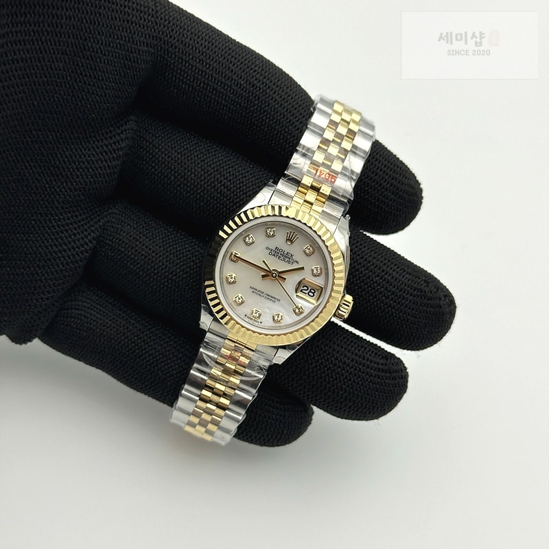 Rolex BP공장 롤렉스 데이저스트 28 옐로우골드콤비 자개다이얼 2671 Datejust 28mm 279173 SS/YG BP Best Edition White MOP Crystals Markers Dial on SS/YG Jubilee Bracelet ETA2671 시계 5번 이미지