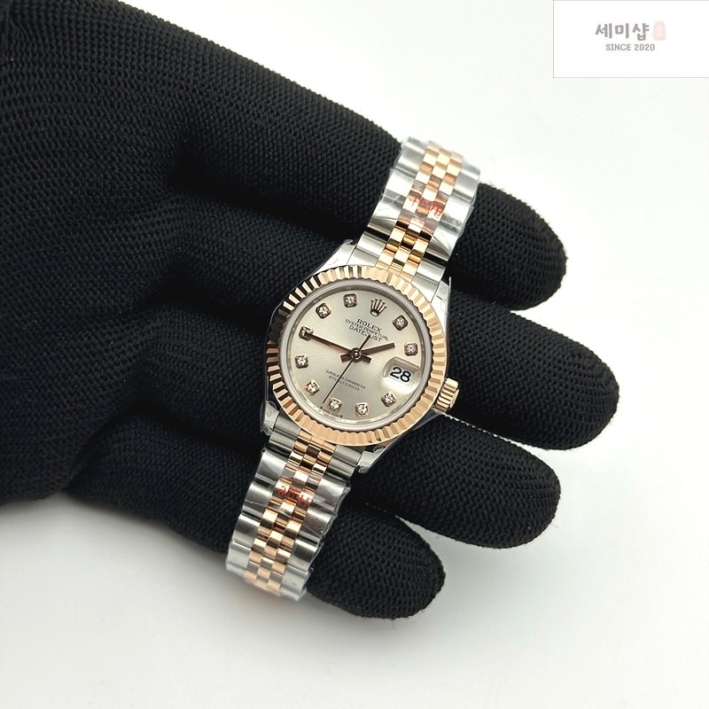 Rolex GM공장 롤렉스 레이디 데이저스트 28 로즈골드콤비 실버다이얼 바인덱스 주빌레브레이슬릿 DJ Ladies 28mm Jub Flt 904L RG/SS S-Wht/Stk GMF A2671 시계 5번 이미지