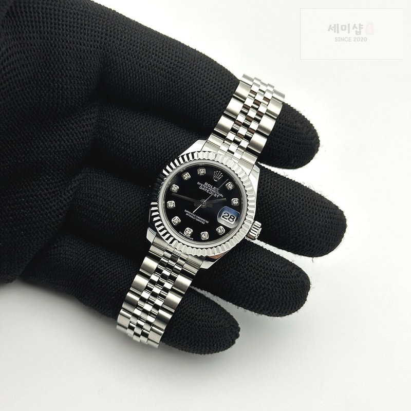 Rolex GM공장 롤렉스 레이디 데이저스트 28 스틸 블랙다이얼 바인덱스 주빌레브레이슬릿 DJ Ladies 28mm Jub Flt 904L SS/SS Blk/Stk GMF A2671 시계 5번 이미지