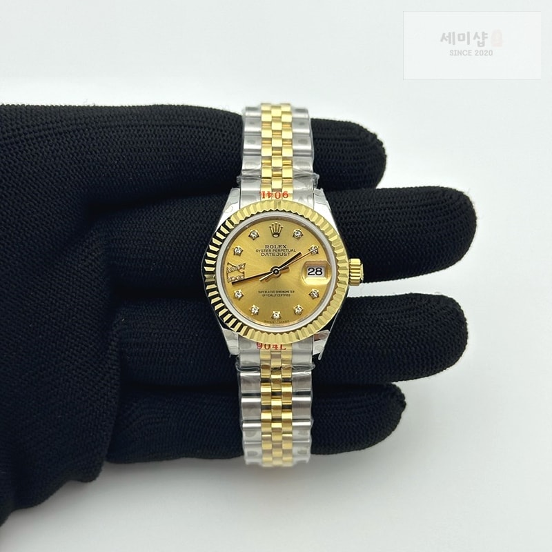 Rolex GM공장 롤렉스 레이디 데이저스트 28 옐로우골드콤비 샴페인다이얼 다이아몬드인덱스 주빌레브레이슬릿 DJ Ladies 28mm Jub Flt 904L YG/SS Gold/SDia GMF A2671 시계 3번 이미지