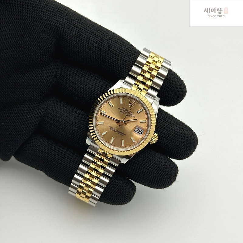 Rolex AR공장 롤렉스 레이디 데이저스트 31 로즈골드콤비 브라운다이얼 텐포인트 다이아몬드베젤 오이스터브레이슬릿 10P DateJust 31 SS/RG ARF 1:1 Best Edition Brown Diamonds Dial Diamonds Bezel on Oyster Bracelet ETA2688 시계 5번 이미지