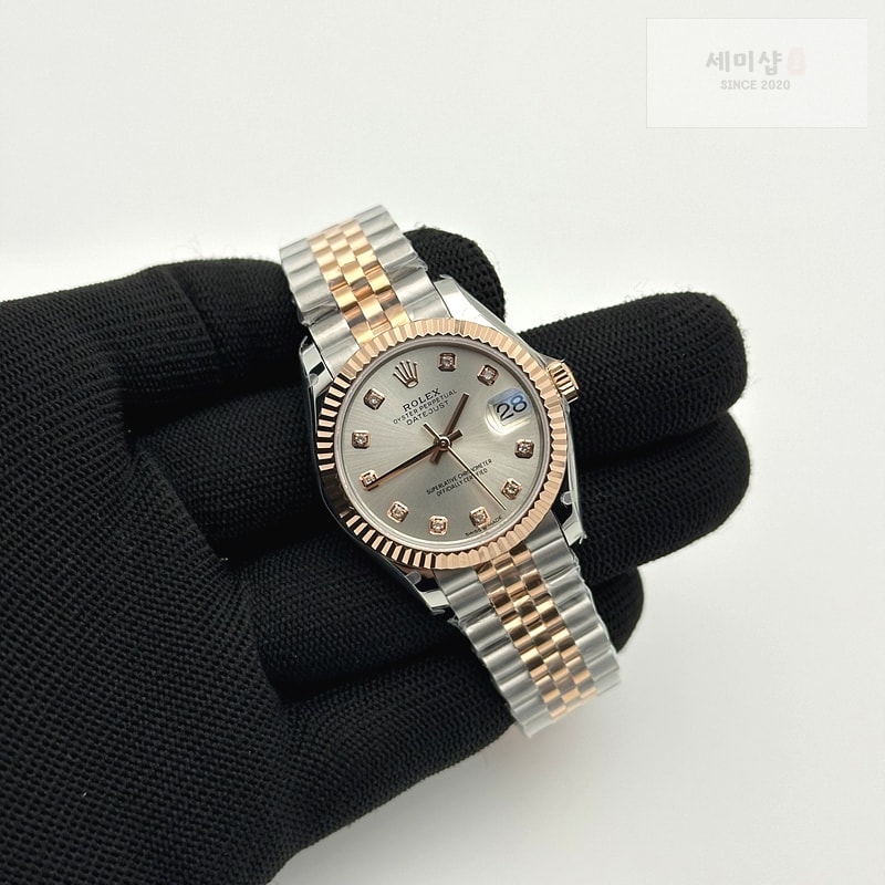 Rolex WF공장 롤렉스 레이디 데이저스트 31 로즈골드콤비 실버다이얼 10P 플루티드베젤 쥬빌레브레이슬릿 시계 4번 이미지