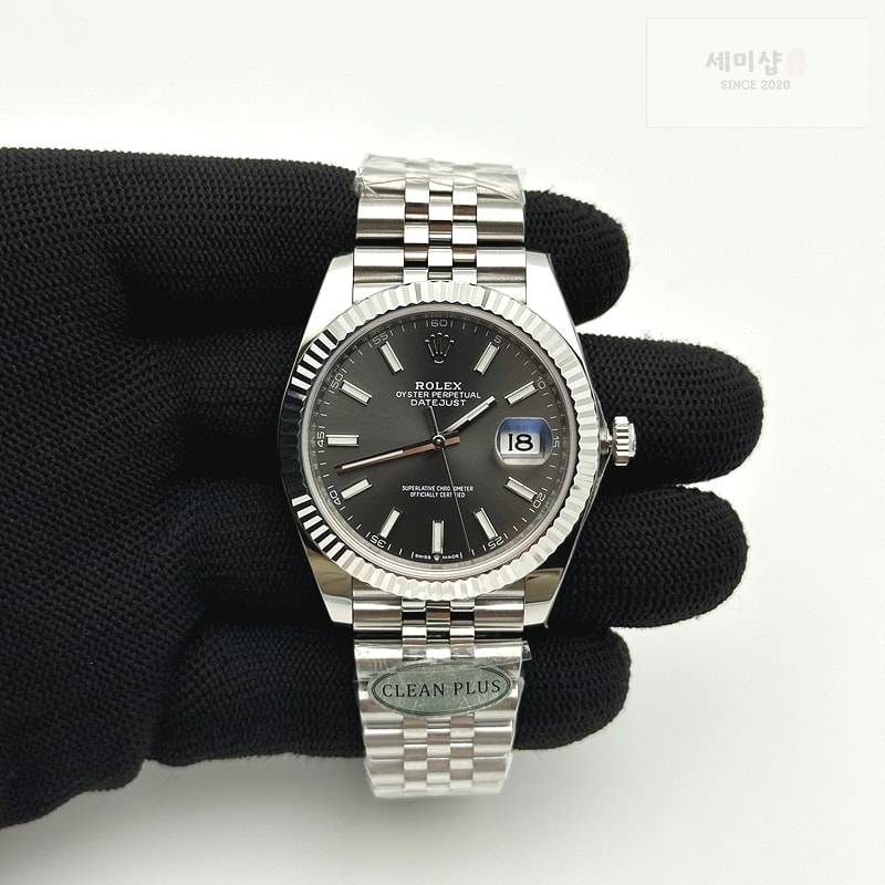 Rolex CLEAN공장 롤렉스 데이저스트 41 스틸 그레이다이얼 오이스터브레이슬릿 다크로듐 클린공장 DJ2 41mm Oys Flt 904L SS/SS Grey/Stk Clean VR3235 시계 2번 이미지