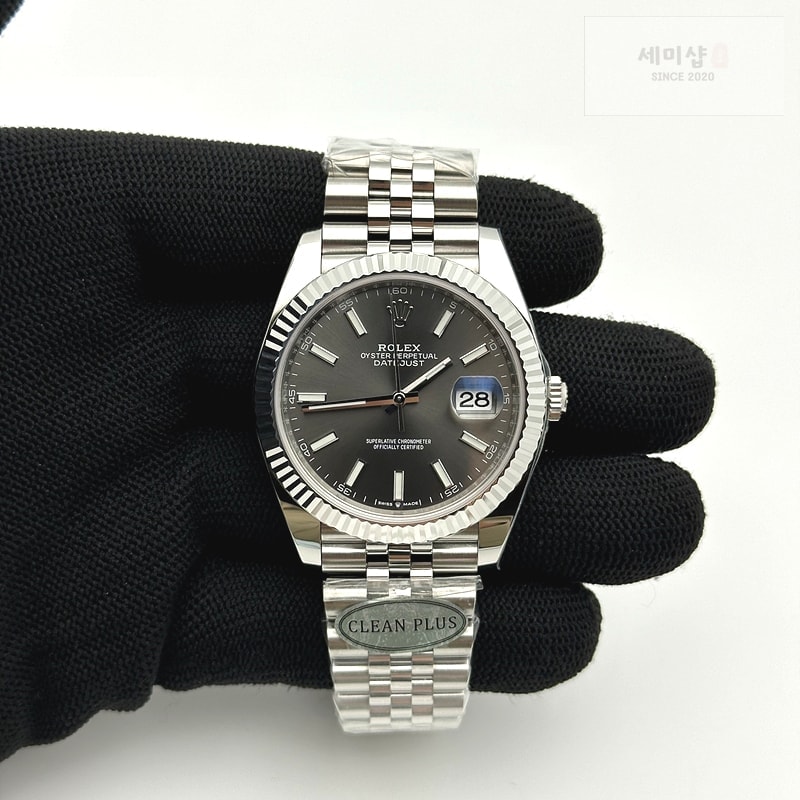 Rolex CLEAN공장 롤렉스 데이저스트 41 스틸 그레이다이얼 오이스터브레이슬릿 다크로듐 클린공장 DJ2 41mm Oys Flt 904L SS/SS Grey/Stk Clean VR3235 시계 3번 이미지
