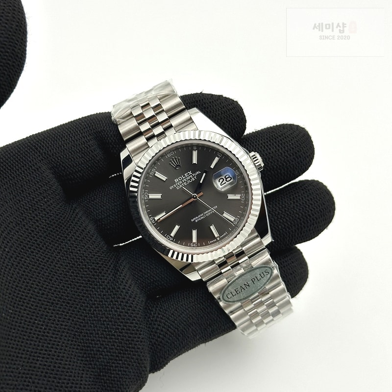 Rolex CLEAN공장 롤렉스 데이저스트 41 스틸 그레이다이얼 오이스터브레이슬릿 다크로듐 클린공장 DJ2 41mm Oys Flt 904L SS/SS Grey/Stk Clean VR3235 시계 4번 이미지