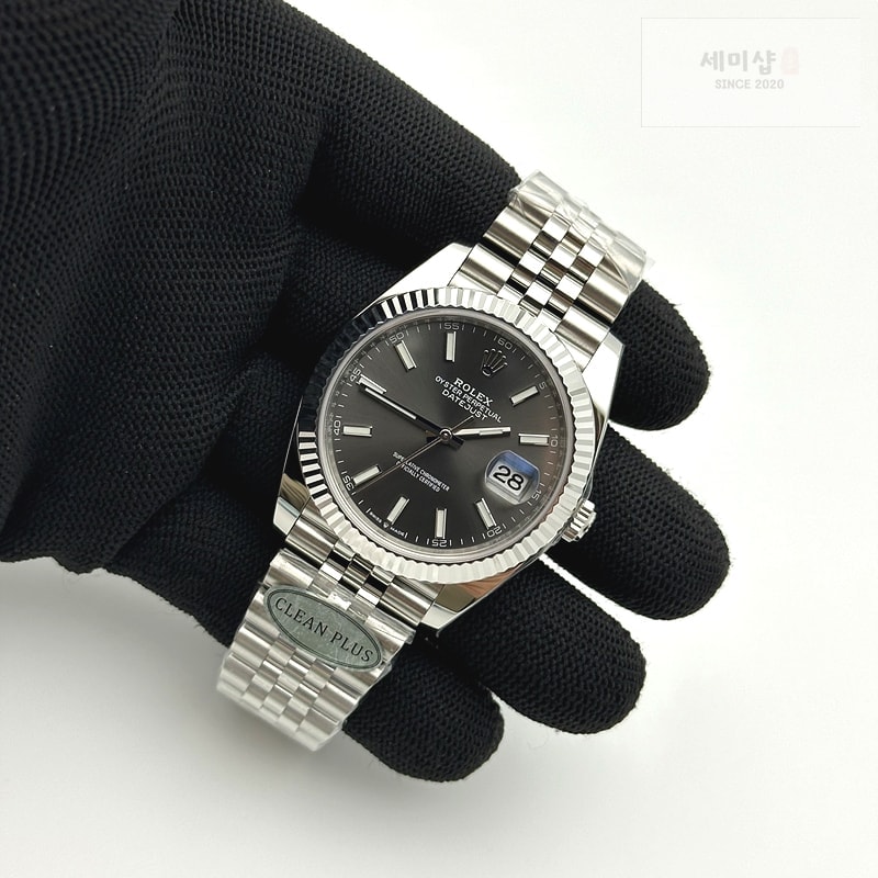 Rolex CLEAN공장 롤렉스 데이저스트 41 스틸 그레이다이얼 오이스터브레이슬릿 다크로듐 클린공장 DJ2 41mm Oys Flt 904L SS/SS Grey/Stk Clean VR3235 시계 5번 이미지