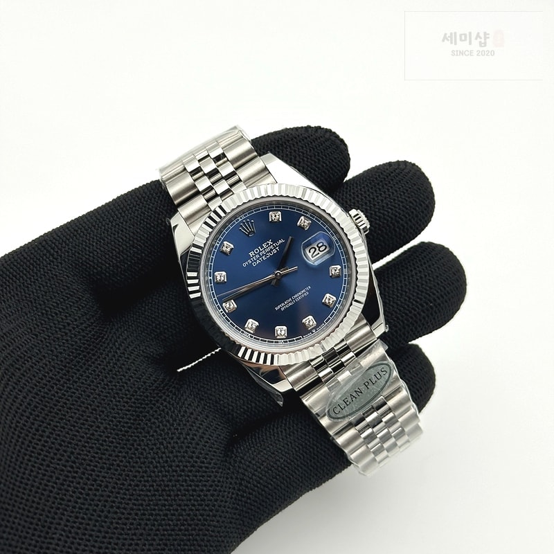 Rolex CLEAN공장 롤렉스 데이저스트 41 스틸 블루다이얼 텐포인트인덱스 플루티드베젤 쥬빌레브레이슬릿 DateJust 41mm 126334 904L SS Clean Plus 1:1 Best Edition Blue Dial Diamond Marker On Jubilee Bracelet DD3235 클린 플러스 시계 4번 이미지