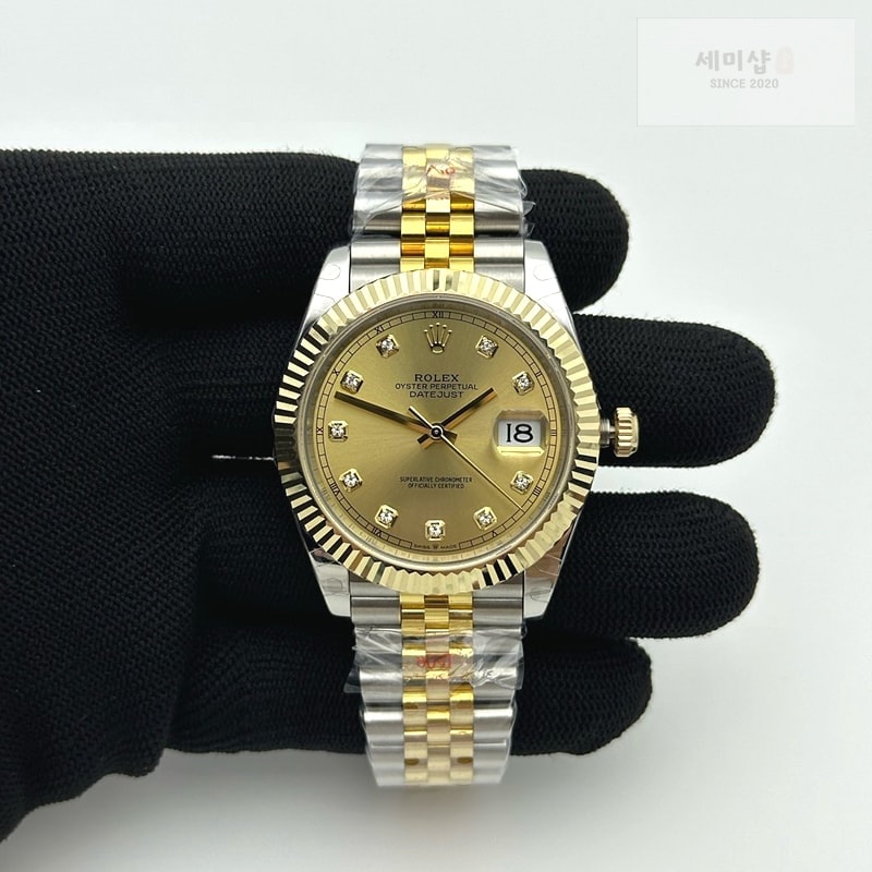 Rolex GM공장 롤렉스 데이저스트 41 옐로우골드 포금콤비 화이트자개다이얼 텐포인트인덱스 오이스터브레이슬릿 시계 2번 이미지