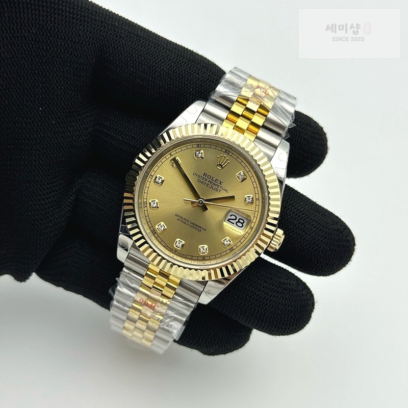 Rolex GM공장 롤렉스 데이저스트 41 옐로우골드 포금콤비 화이트자개다이얼 텐포인트인덱스 오이스터브레이슬릿 시계 5번 이미지