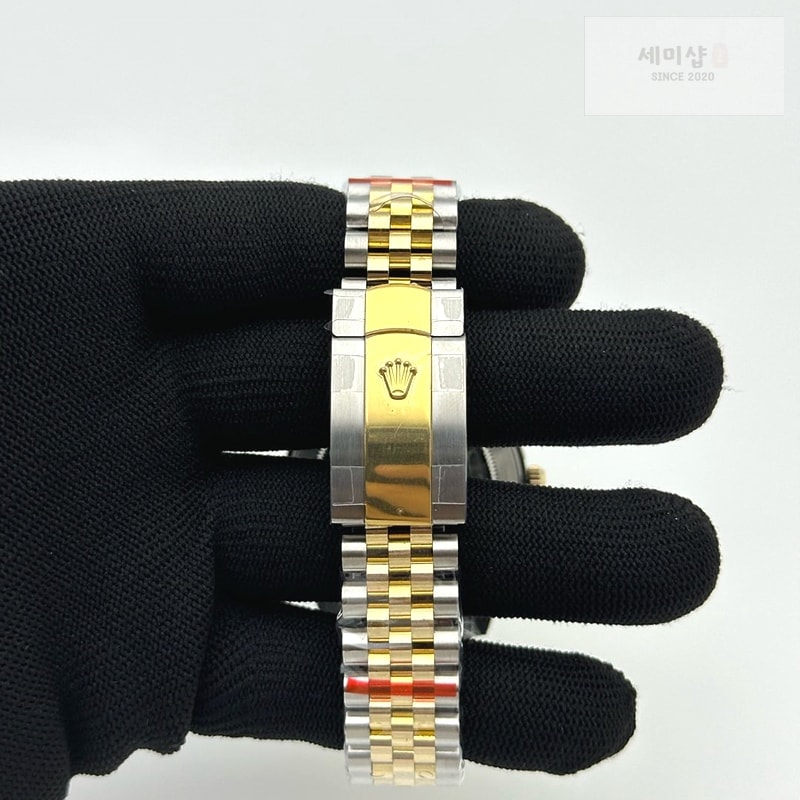 Rolex GM공장 롤렉스 데이저스트 41 옐로우골드 포금콤비 화이트자개다이얼 텐포인트인덱스 오이스터브레이슬릿 시계 6번 이미지