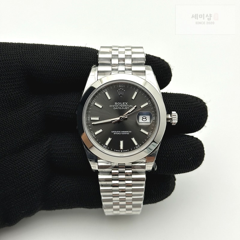 Rolex VS공장 롤렉스 데이저스트 41 스틸 그레이다이얼 돔베젤 쥬빌레브레이슬릿 다크로듐 DateJust 41 126330 904L SS VSF 1:1 Best Edition Gray Dial on Jubilee Bracelet VS3235 시계 1번 이미지