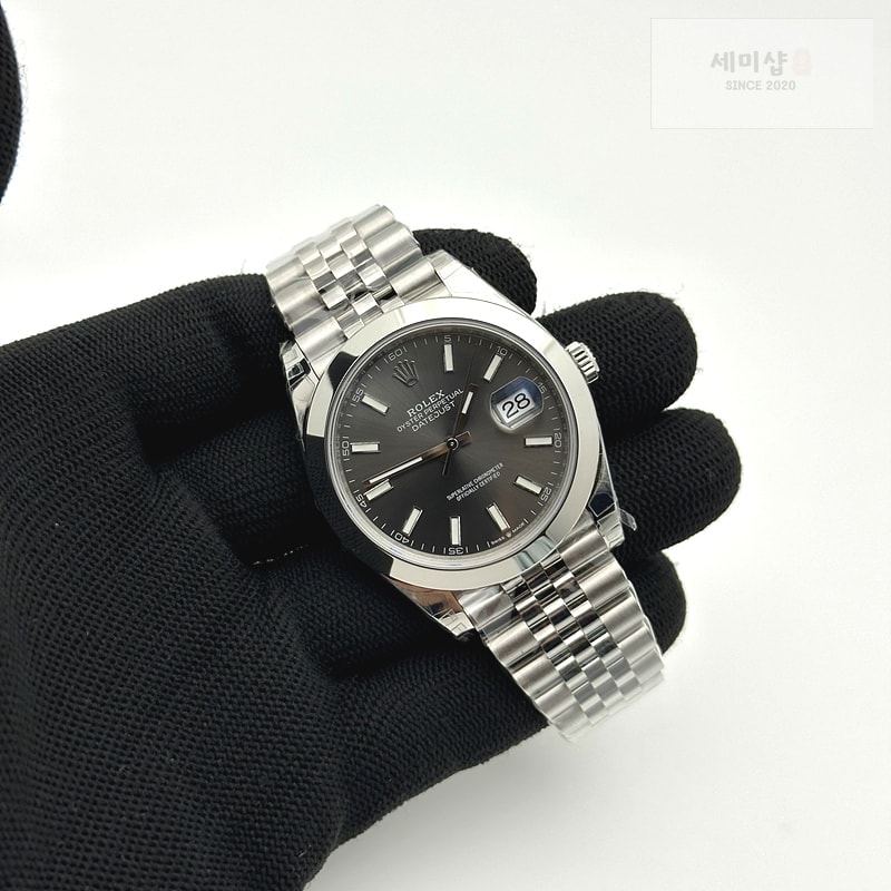 Rolex VS공장 롤렉스 데이저스트 41 스틸 그레이다이얼 돔베젤 쥬빌레브레이슬릿 다크로듐 DateJust 41 126330 904L SS VSF 1:1 Best Edition Gray Dial on Jubilee Bracelet VS3235 시계 4번 이미지